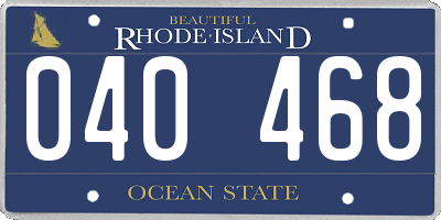 RI license plate 040468
