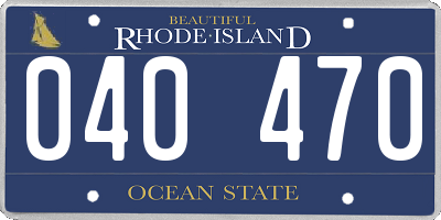 RI license plate 040470