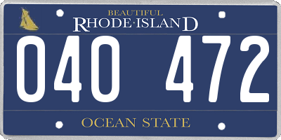 RI license plate 040472