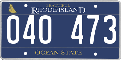 RI license plate 040473