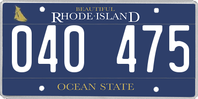 RI license plate 040475