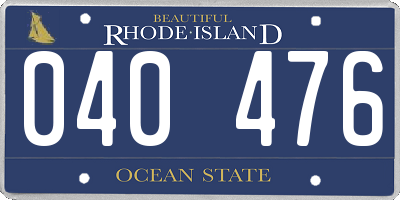 RI license plate 040476