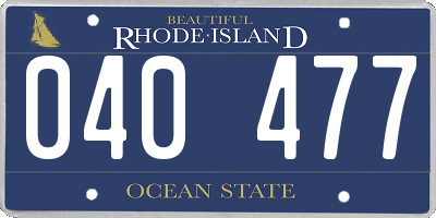 RI license plate 040477