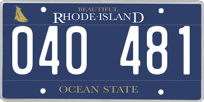 RI license plate 040481