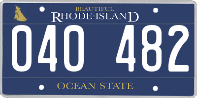 RI license plate 040482