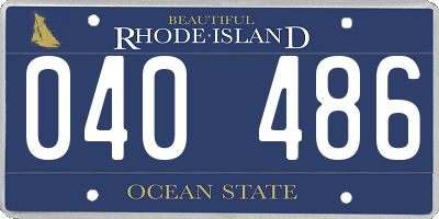 RI license plate 040486