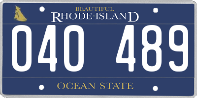 RI license plate 040489