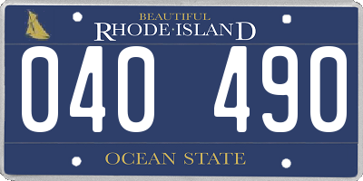 RI license plate 040490