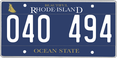 RI license plate 040494