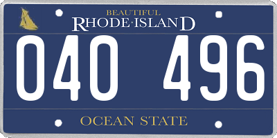 RI license plate 040496