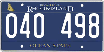 RI license plate 040498