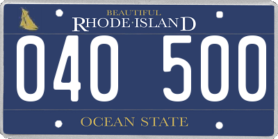 RI license plate 040500