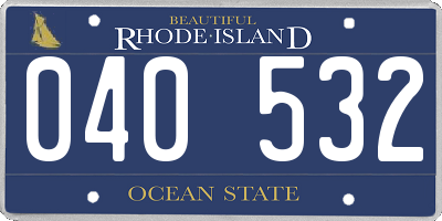 RI license plate 040532