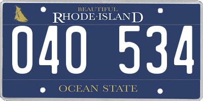 RI license plate 040534