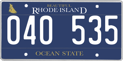RI license plate 040535