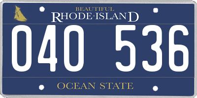 RI license plate 040536