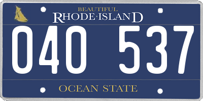 RI license plate 040537
