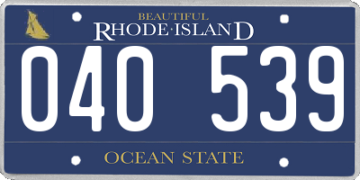 RI license plate 040539