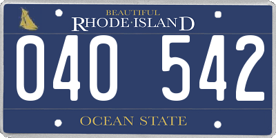 RI license plate 040542