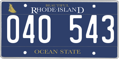RI license plate 040543