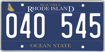 RI license plate 040545