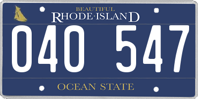 RI license plate 040547