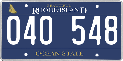 RI license plate 040548