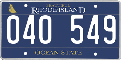 RI license plate 040549
