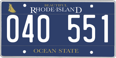 RI license plate 040551