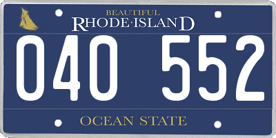 RI license plate 040552