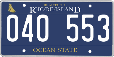 RI license plate 040553