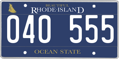 RI license plate 040555