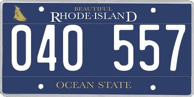 RI license plate 040557