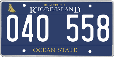 RI license plate 040558