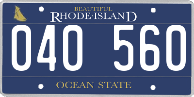 RI license plate 040560