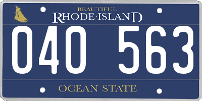 RI license plate 040563