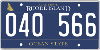 RI license plate 040566