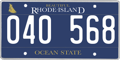 RI license plate 040568