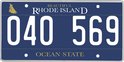 RI license plate 040569