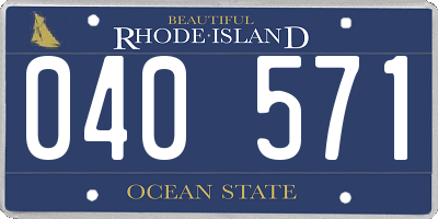 RI license plate 040571