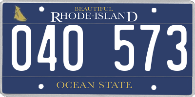 RI license plate 040573