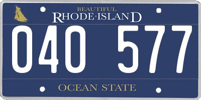 RI license plate 040577