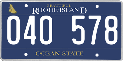 RI license plate 040578