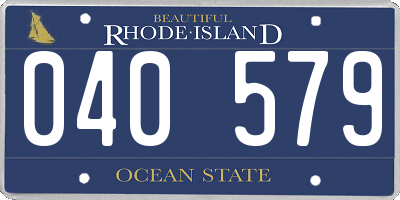 RI license plate 040579
