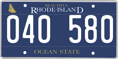 RI license plate 040580
