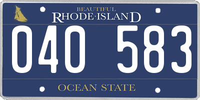 RI license plate 040583