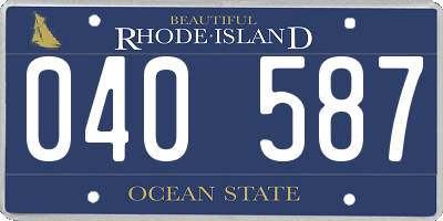 RI license plate 040587