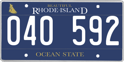 RI license plate 040592