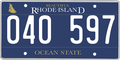 RI license plate 040597