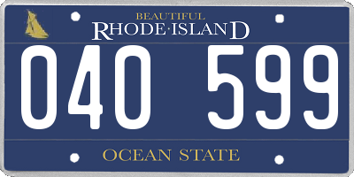 RI license plate 040599